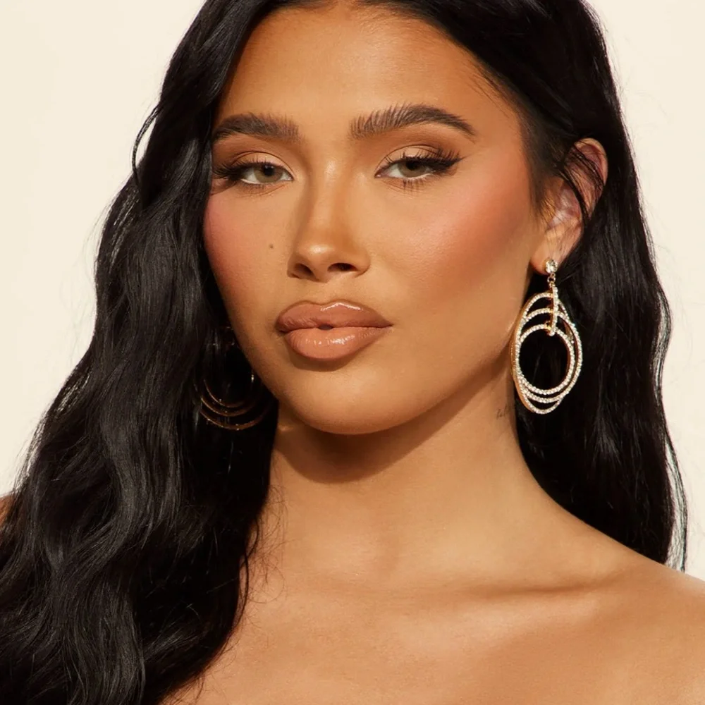 Get Into It Rhinestone Hoop Earrings NEW 🏷️